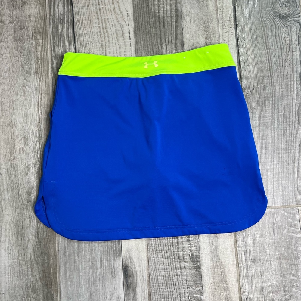 Under Armour Womens Athletic Golf Tennis Skort Medium Loose Blue Pockets